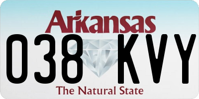 AR license plate 038KVY