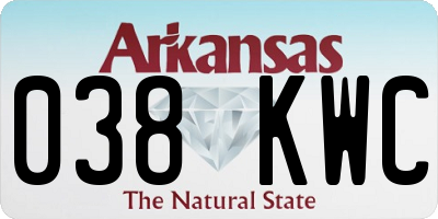 AR license plate 038KWC