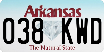 AR license plate 038KWD