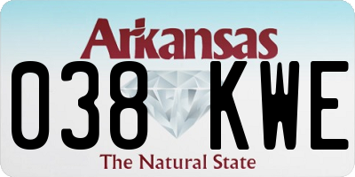 AR license plate 038KWE