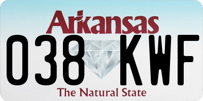 AR license plate 038KWF