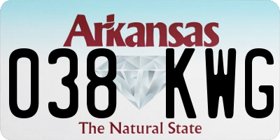 AR license plate 038KWG