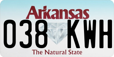 AR license plate 038KWH