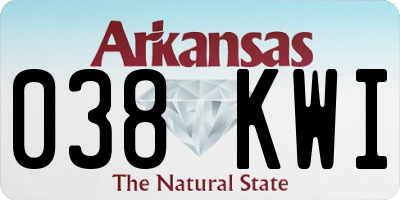 AR license plate 038KWI