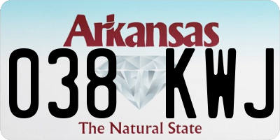 AR license plate 038KWJ
