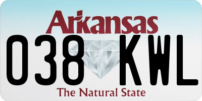AR license plate 038KWL