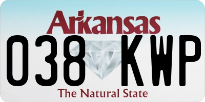 AR license plate 038KWP