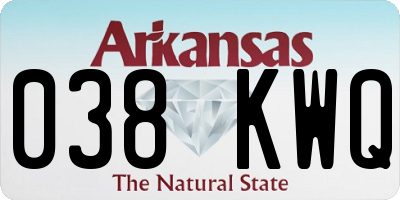 AR license plate 038KWQ