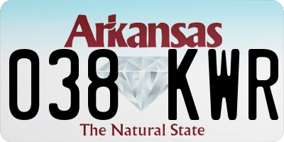 AR license plate 038KWR