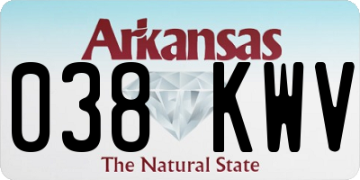 AR license plate 038KWV