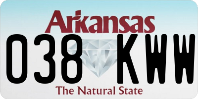 AR license plate 038KWW
