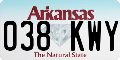 AR license plate 038KWY