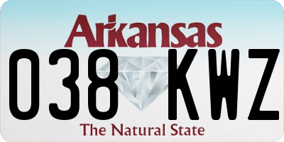 AR license plate 038KWZ