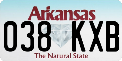 AR license plate 038KXB