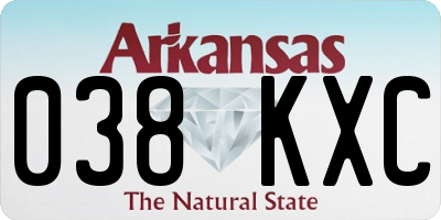 AR license plate 038KXC