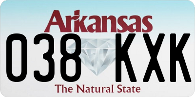 AR license plate 038KXK