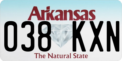 AR license plate 038KXN