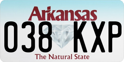 AR license plate 038KXP