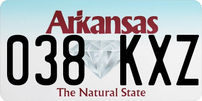AR license plate 038KXZ