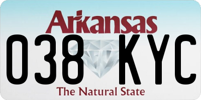 AR license plate 038KYC