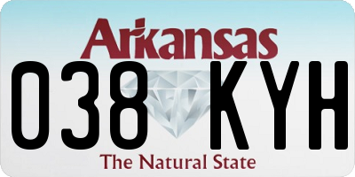 AR license plate 038KYH