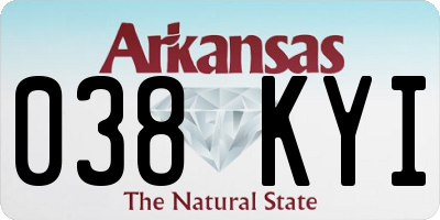 AR license plate 038KYI