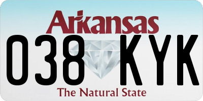 AR license plate 038KYK