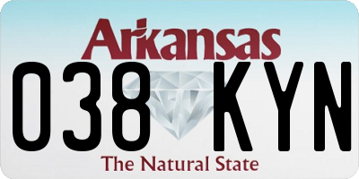 AR license plate 038KYN