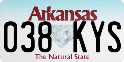 AR license plate 038KYS
