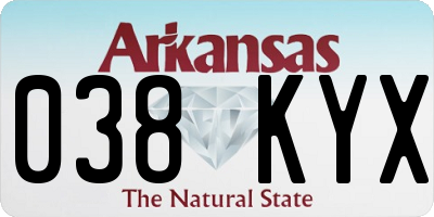 AR license plate 038KYX