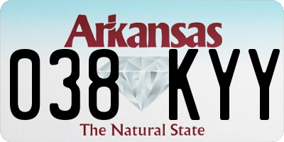 AR license plate 038KYY