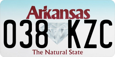 AR license plate 038KZC
