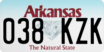 AR license plate 038KZK