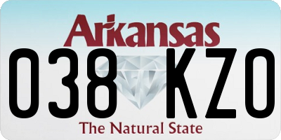 AR license plate 038KZO