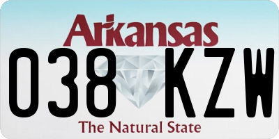 AR license plate 038KZW