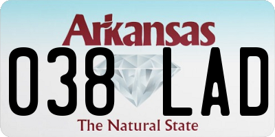AR license plate 038LAD