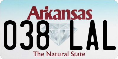 AR license plate 038LAL