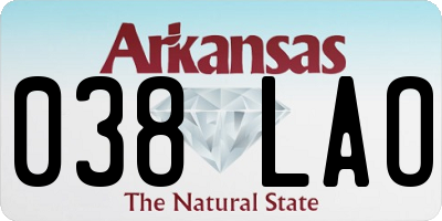 AR license plate 038LAO