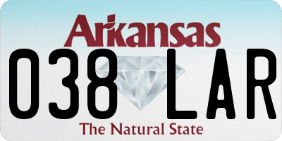 AR license plate 038LAR