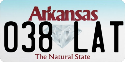 AR license plate 038LAT