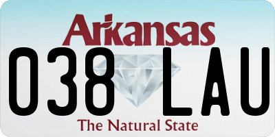 AR license plate 038LAU
