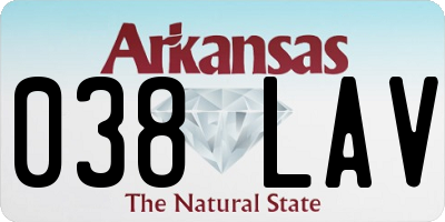 AR license plate 038LAV