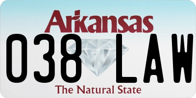AR license plate 038LAW