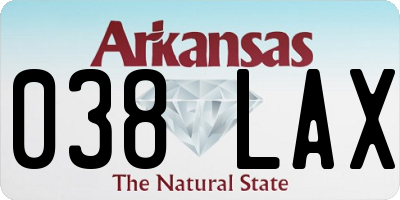 AR license plate 038LAX