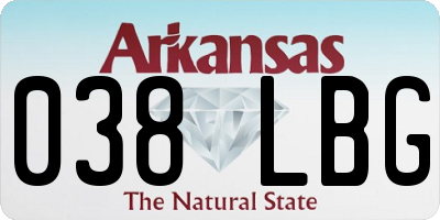 AR license plate 038LBG