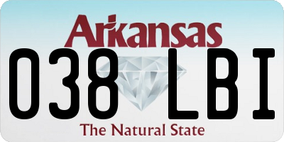 AR license plate 038LBI