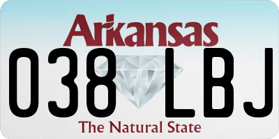 AR license plate 038LBJ