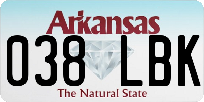 AR license plate 038LBK