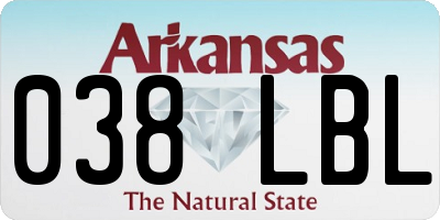 AR license plate 038LBL