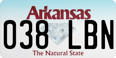 AR license plate 038LBN
